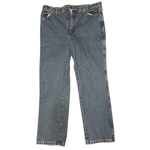 Wrangler Cowboy Cut Jean Men Size 38x32 Blue Denim Straight Leg High Rise 936GBK
